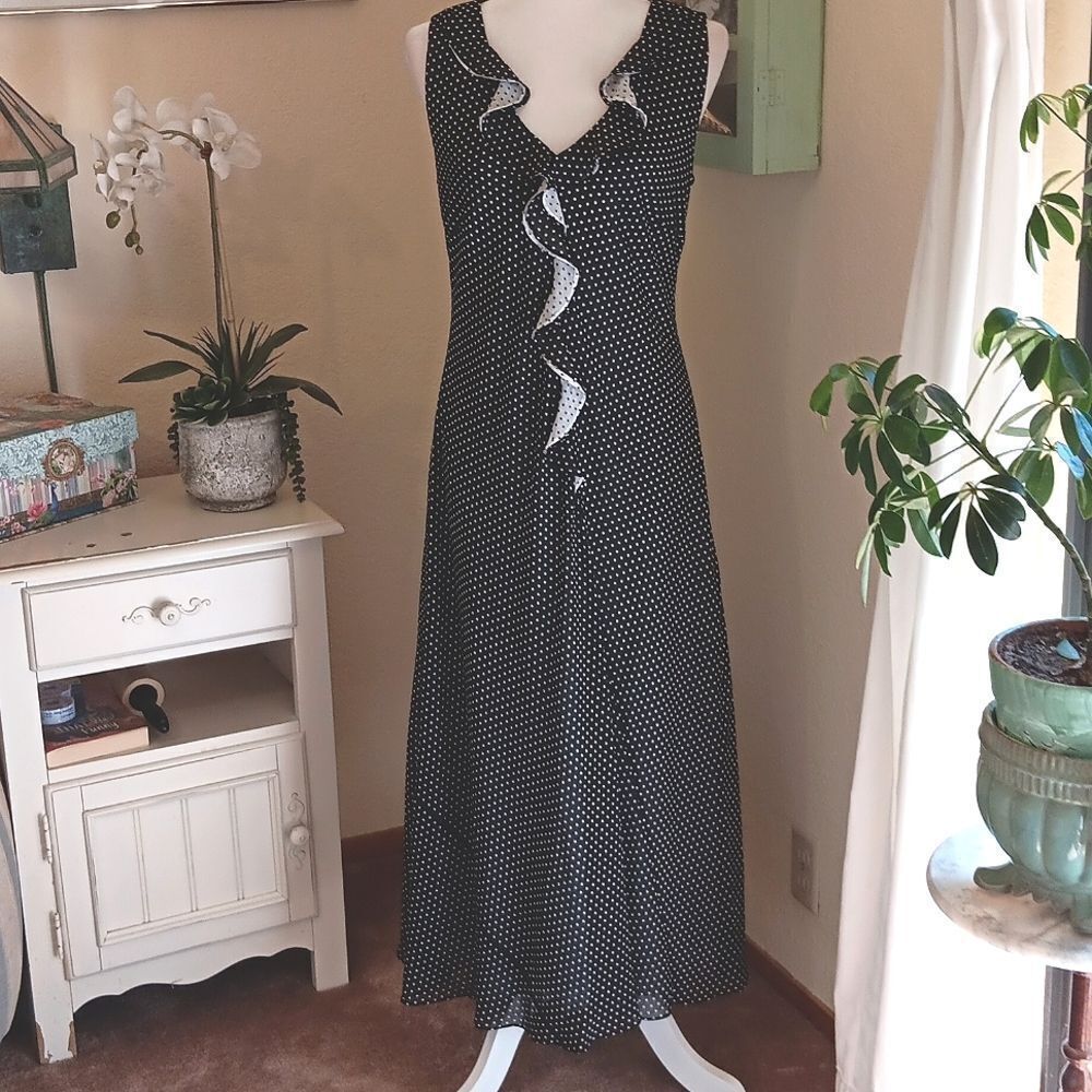 Charter Club Polka Dot Maxi.  Layers. Ruffles.